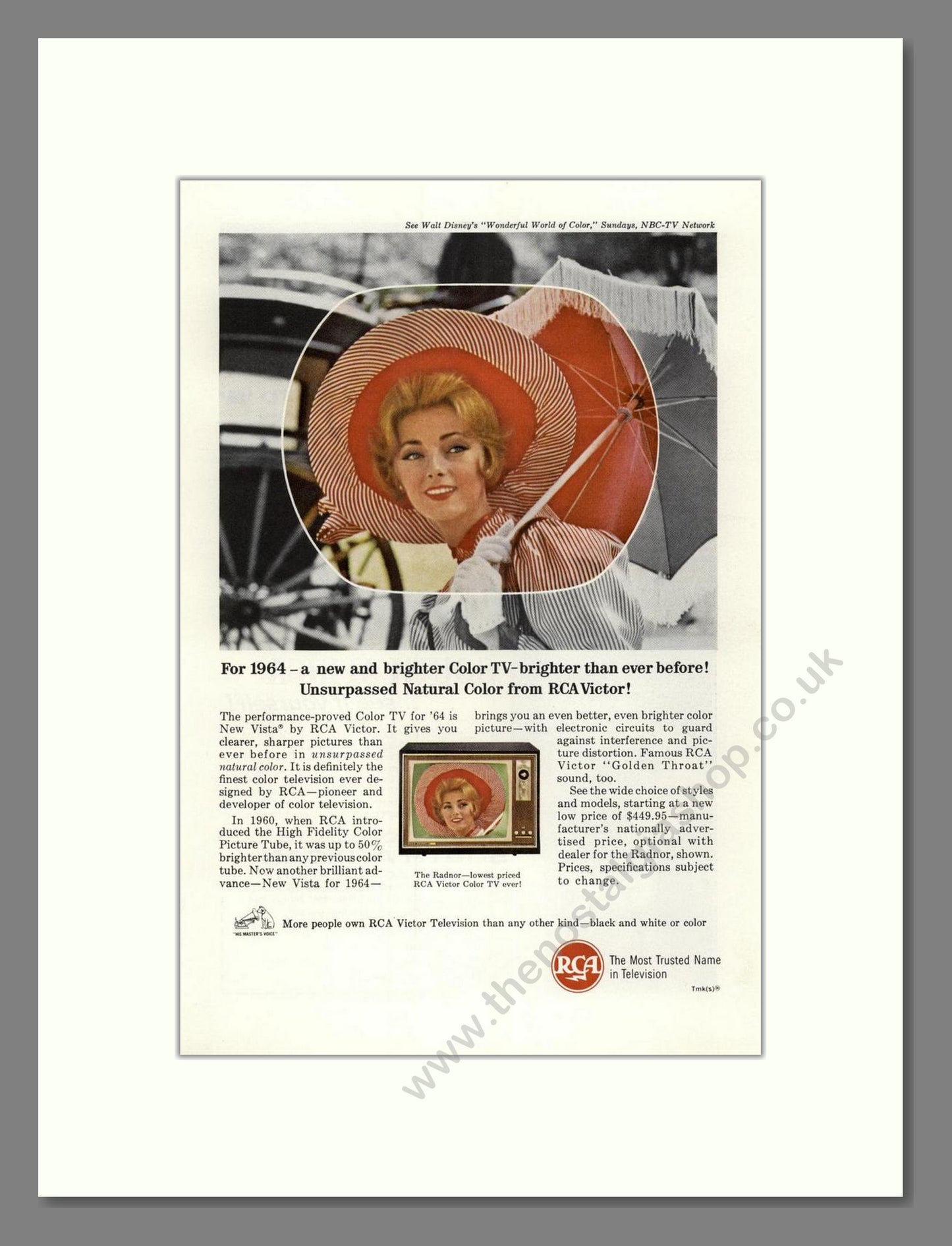 RCA Victor - Vista Colour TV. Vintage Advert 1963 (ref AD68513)