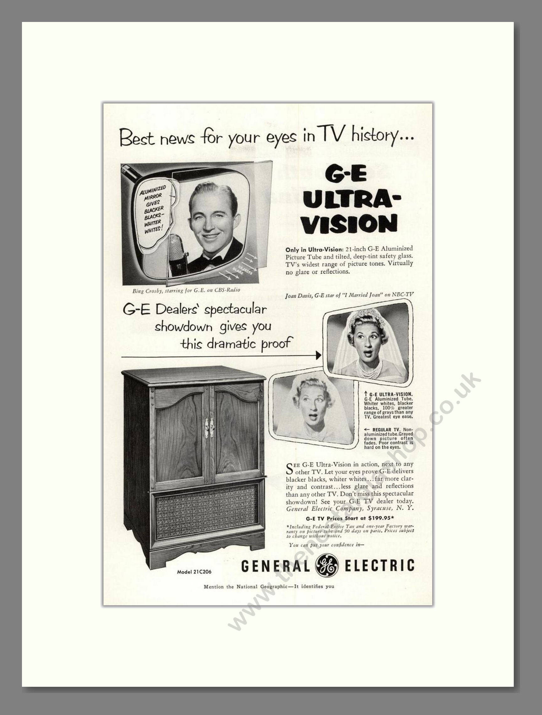 General Electric - Ultra Vision. Vintage Advert 1953 (ref AD68519)