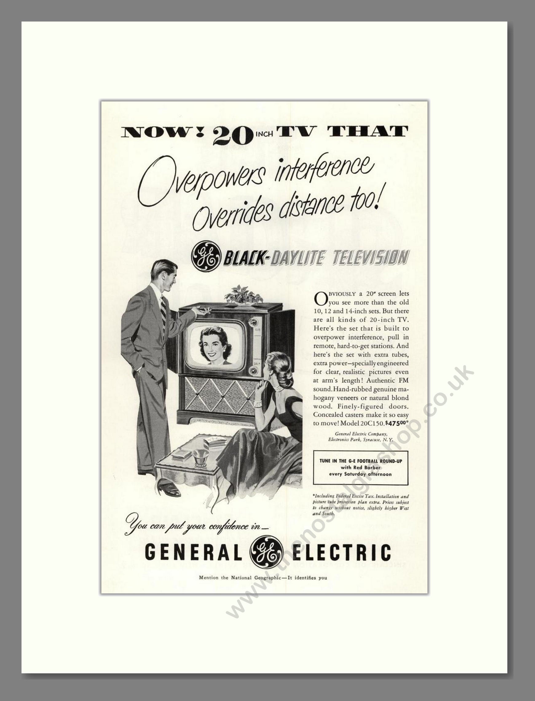 General Electric - Black Daylite. Vintage Advert 1951 (ref AD68520)