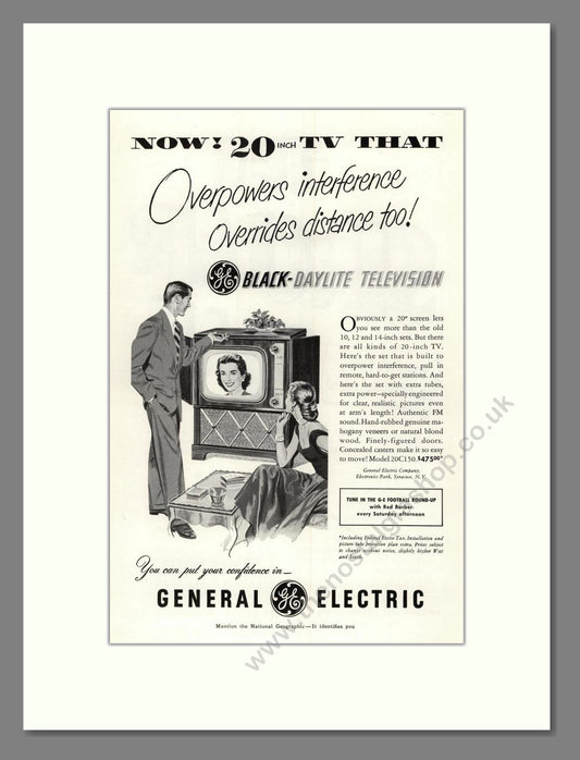 General Electric - Black Daylite. Vintage Advert 1951 (ref AD68520)