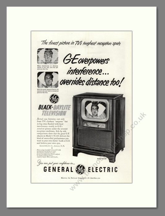 General Electric - Black Daylite. Vintage Advert 1951 (ref AD68521)