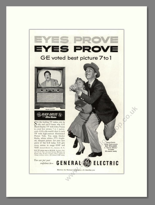 General Electric - Black Daylite. Vintage Advert 1953 (ref AD68522)