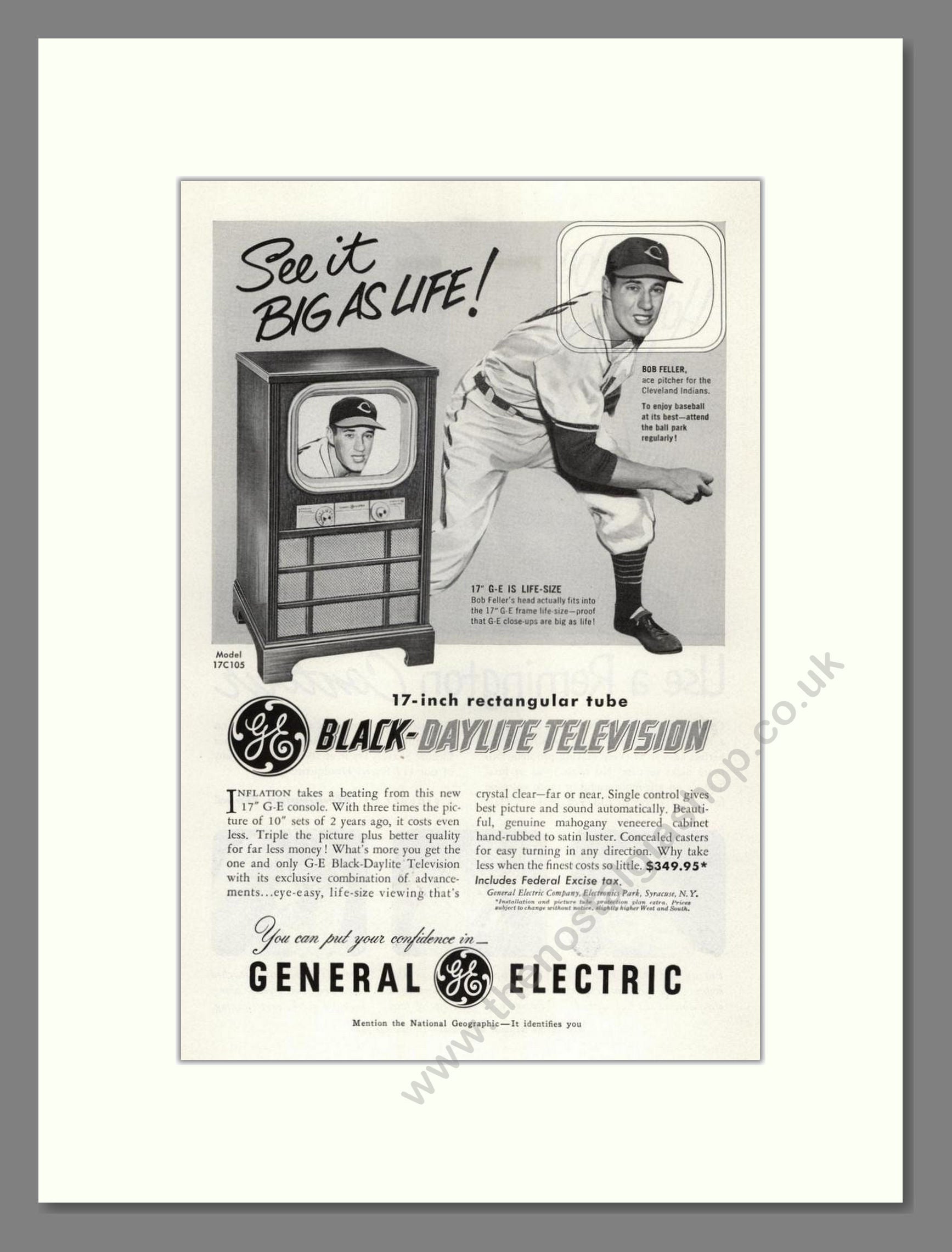 General Electric - Black Daylite. Vintage Advert 1951 (ref AD68527)