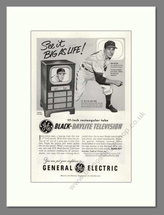 General Electric - Black Daylite. Vintage Advert 1951 (ref AD68527)