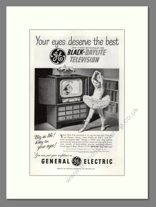 General Electric - Black Daylite. Vintage Advert 1951 (ref AD68528)