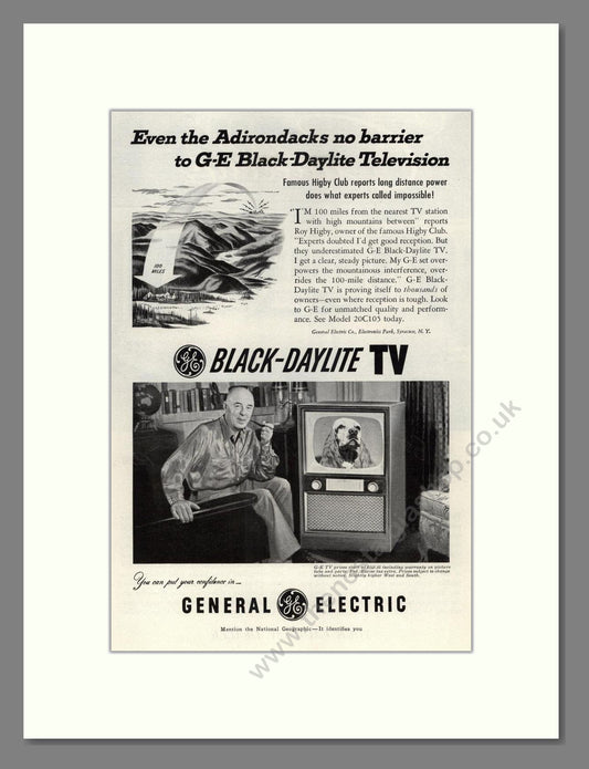 General Electric - Black Daylite. Vintage Advert 1952 (ref AD68531)