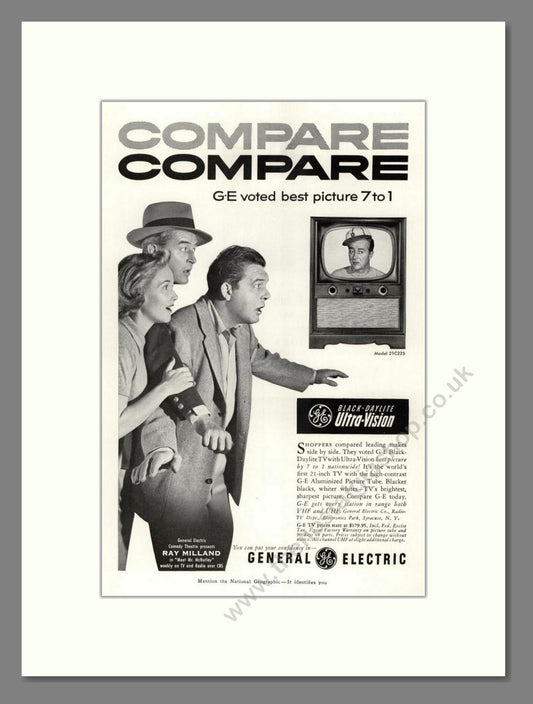 General Electric - Black Daylite. Vintage Advert 1953 (ref AD68532)