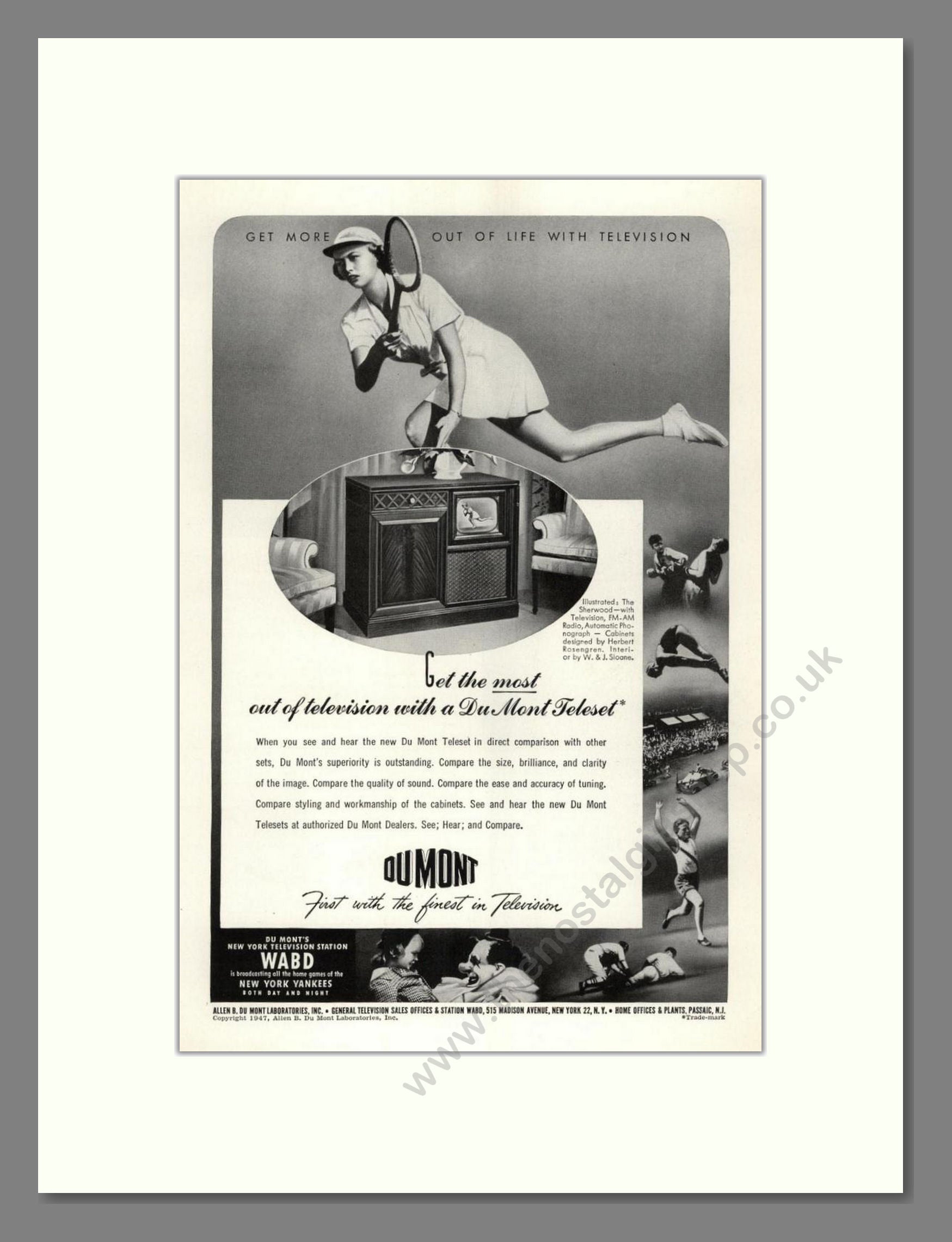 Dumont - Sherwood TV. Vintage Advert 1947 (ref AD68537)