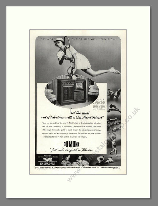 Dumont - Sherwood TV. Vintage Advert 1947 (ref AD68537)