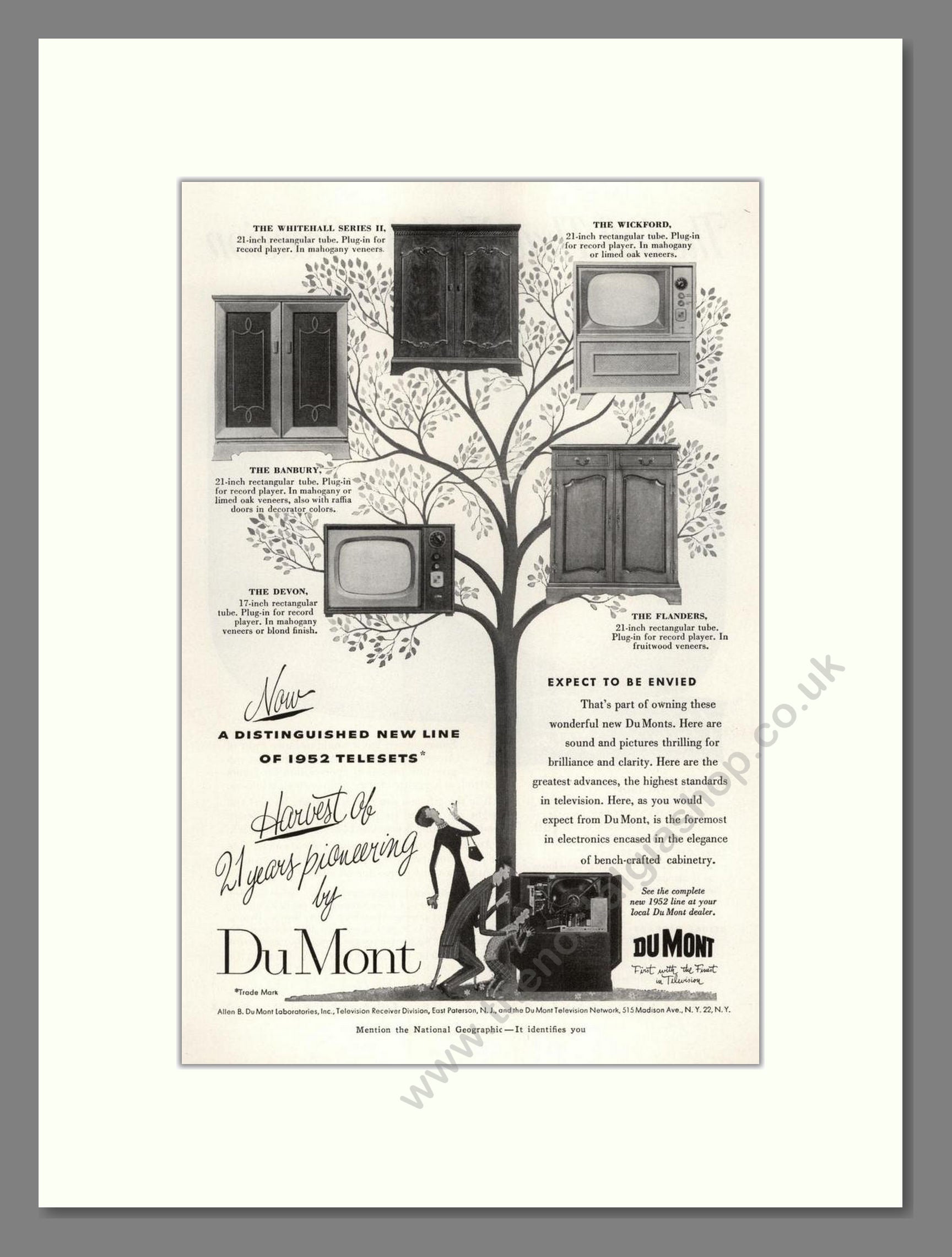 Dumont - Various Telesets. Vintage Advert 1952 (ref AD68543)