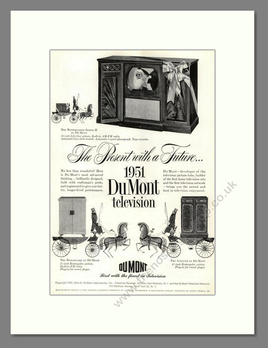 Dumont - Westminster / Buringame / Andover TV. Vintage Advert 1951 (ref AD68544)