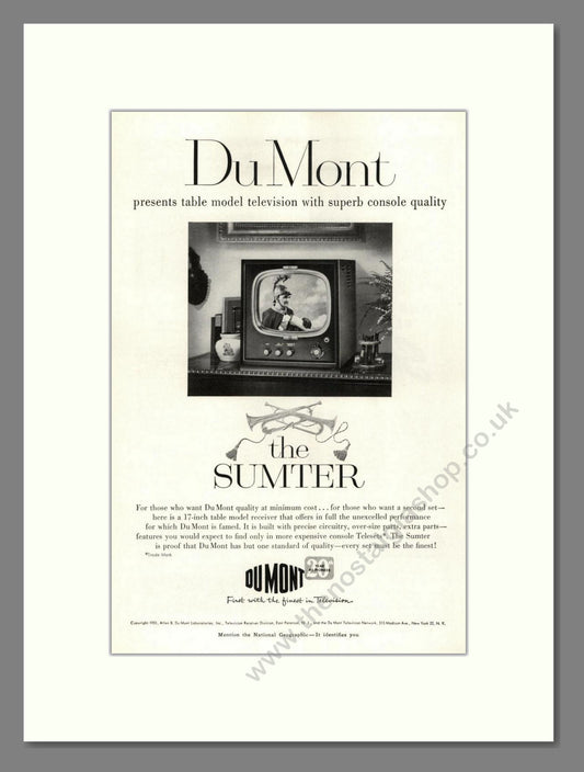 Dumont - Sumter TV. Vintage Advert 1951 (ref AD68545)