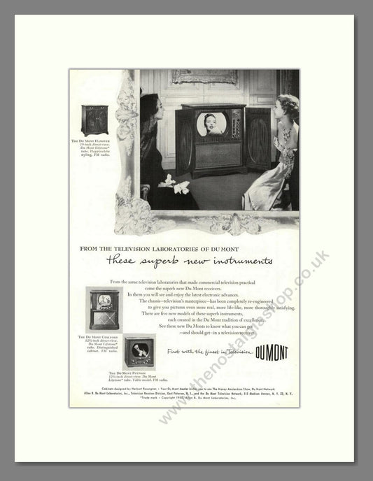 Dumont - Hanover / Guilford / Putnam TV. Vintage Advert 1950 (ref AD68548)