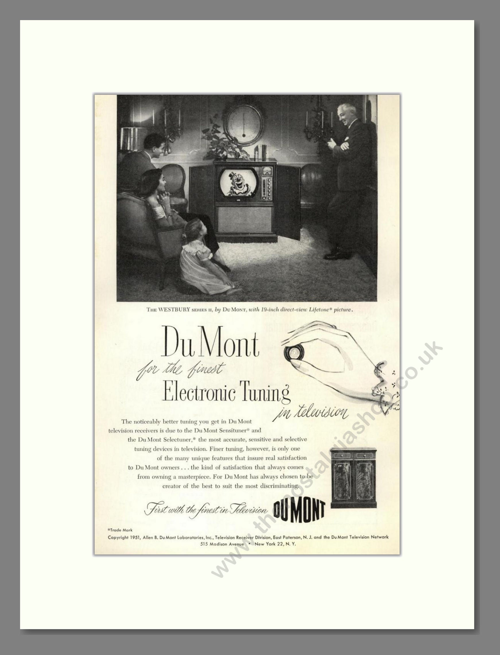 Dumont - Sensituner / Selectuner. Vintage Advert 1951 (ref AD68549)