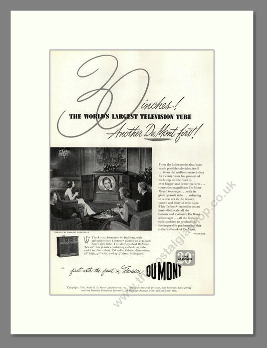 Dumont - Royal Sovereign. Vintage Advert 1951 (ref AD68550)