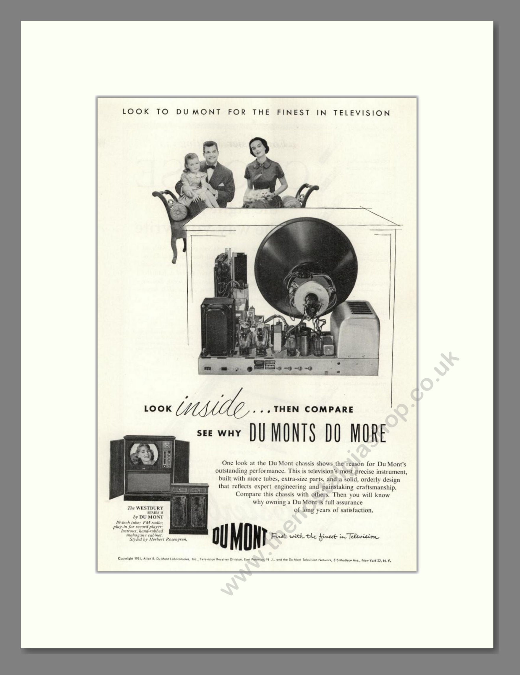 Dumont - Westbury TV. Vintage Advert 1951 (ref AD68553)