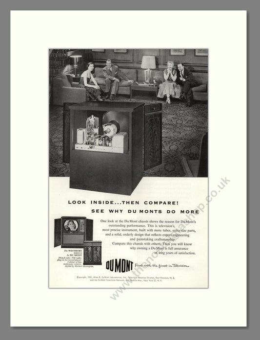 Dumont - Westbury TV. Vintage Advert 1951 (ref AD68557)