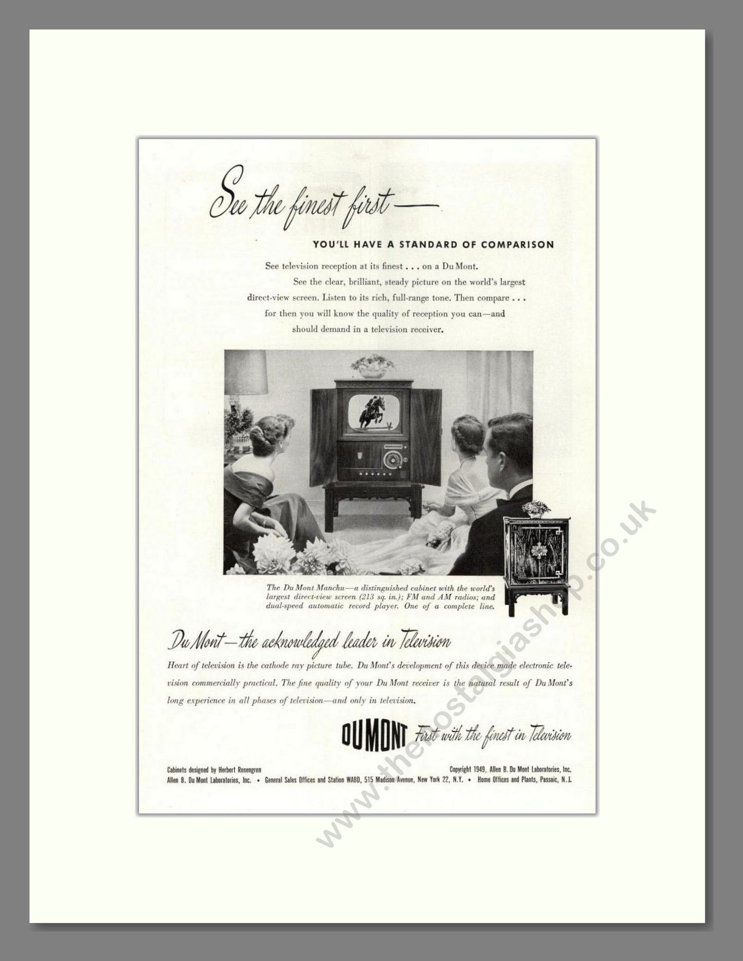 Dumont - Manchu TV. Vintage Advert 1949 (ref AD68562)
