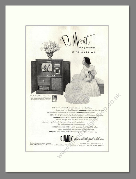 Dumont - Colony TV. Vintage Advert 1949 (ref AD68570)