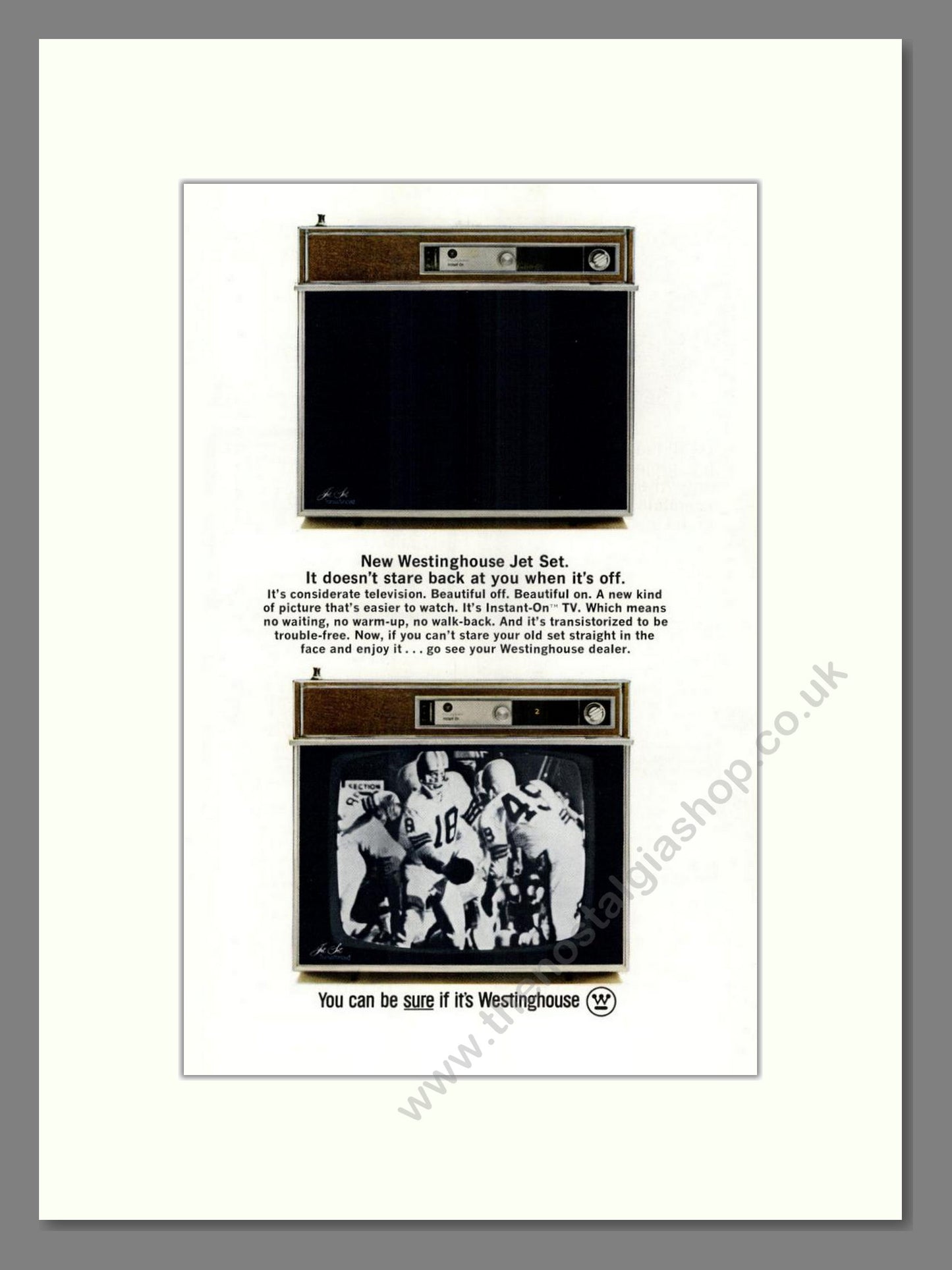 Westinghouse - Jet Set TV. Vintage Advert 1965 (ref AD68576)