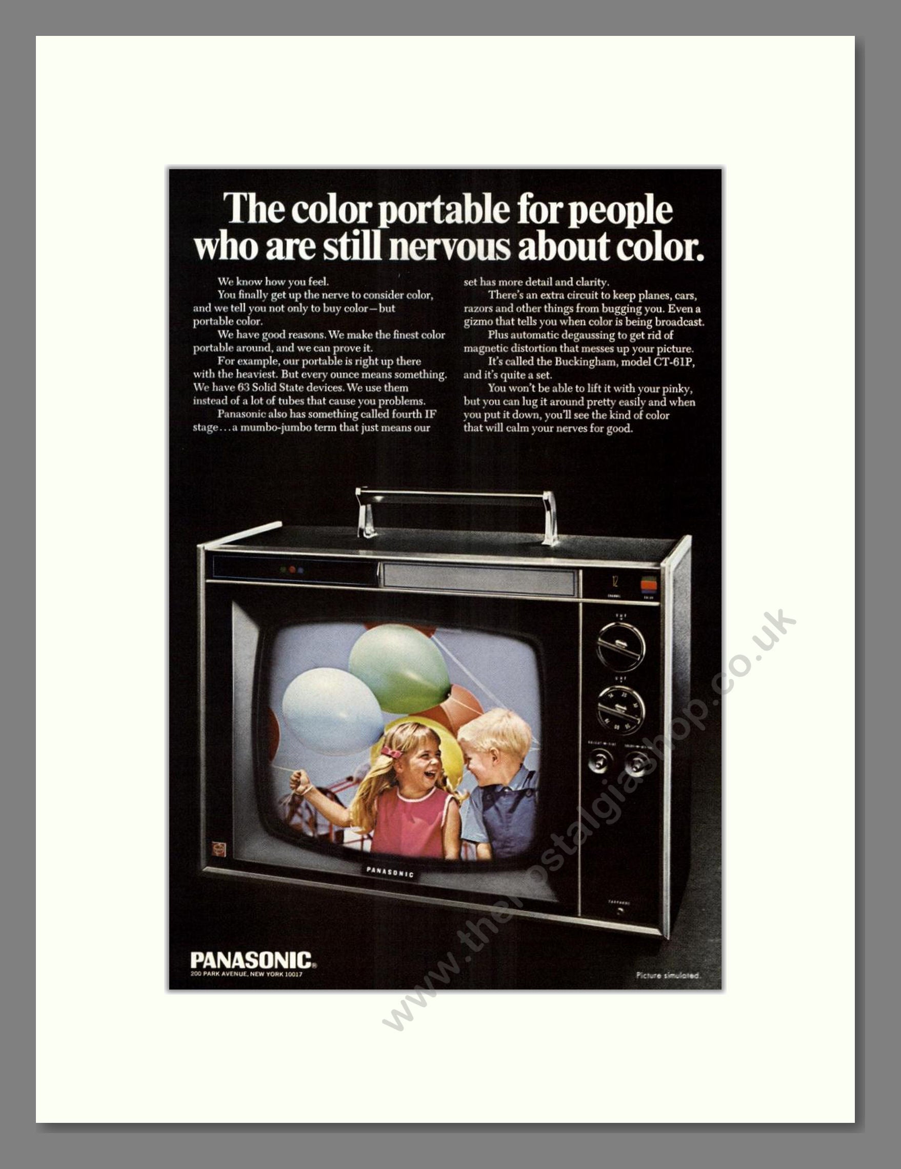 Panasonic - CT-61P Colour TV. Vintage Advert 1967 (ref AD68577)