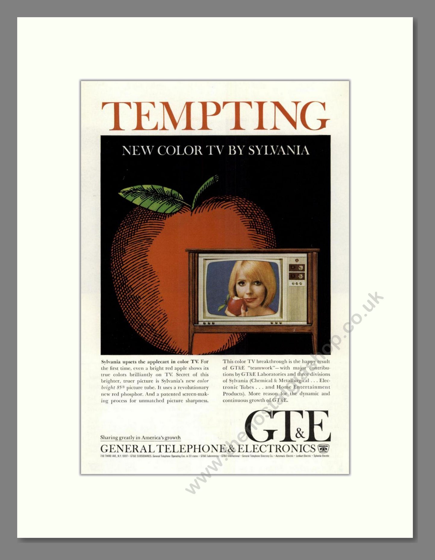 GT&E - Sylvania Colour TV. Vintage Advert 1965 (ref AD68582)