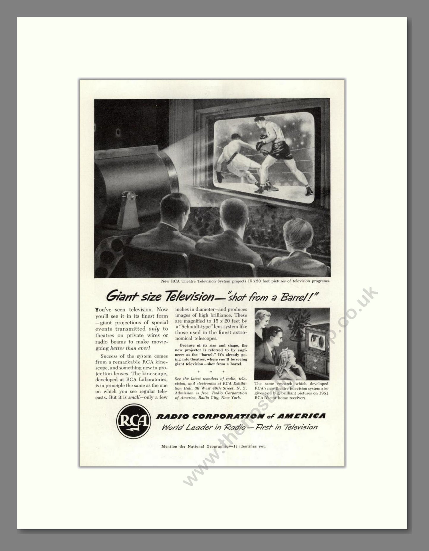 RCA - Giant Size TV. Vintage Advert 1951 (ref AD68585)