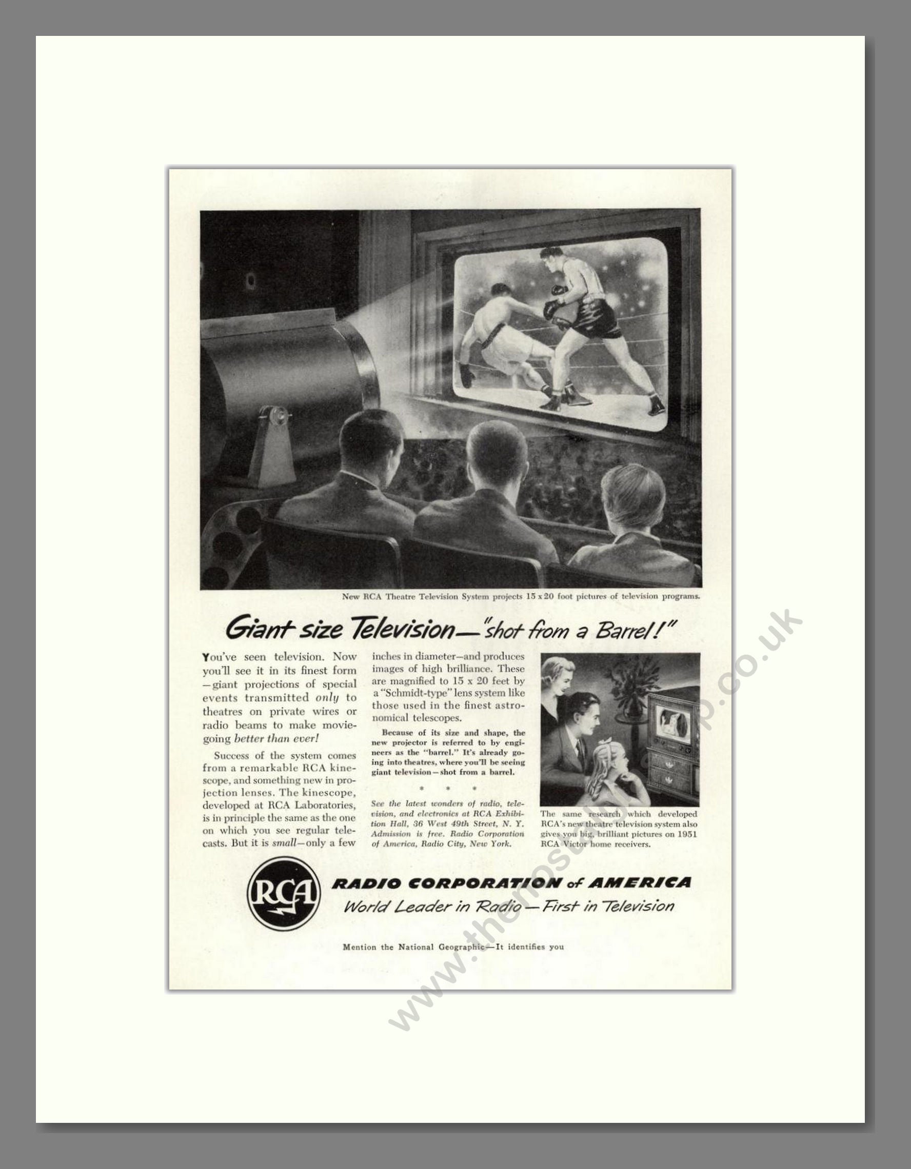 RCA - Giant Size TV. Vintage Advert 1951 (ref AD68585)