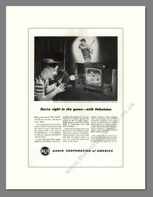 RCA - Baseball On TV. Vintage Advert 1948 (ref AD68586)