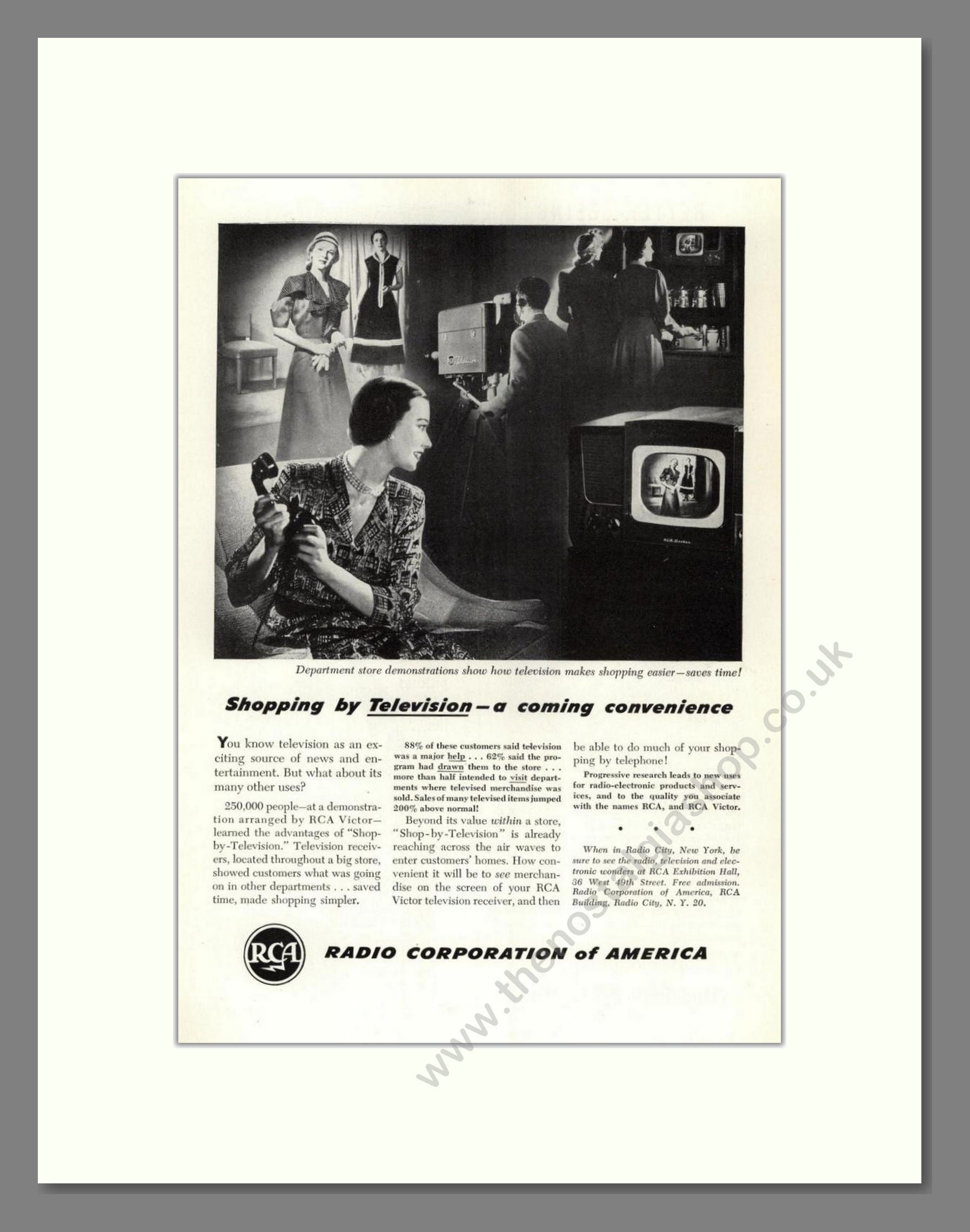 RCA - TV Shopping. Vintage Advert 1948 (ref AD68588)