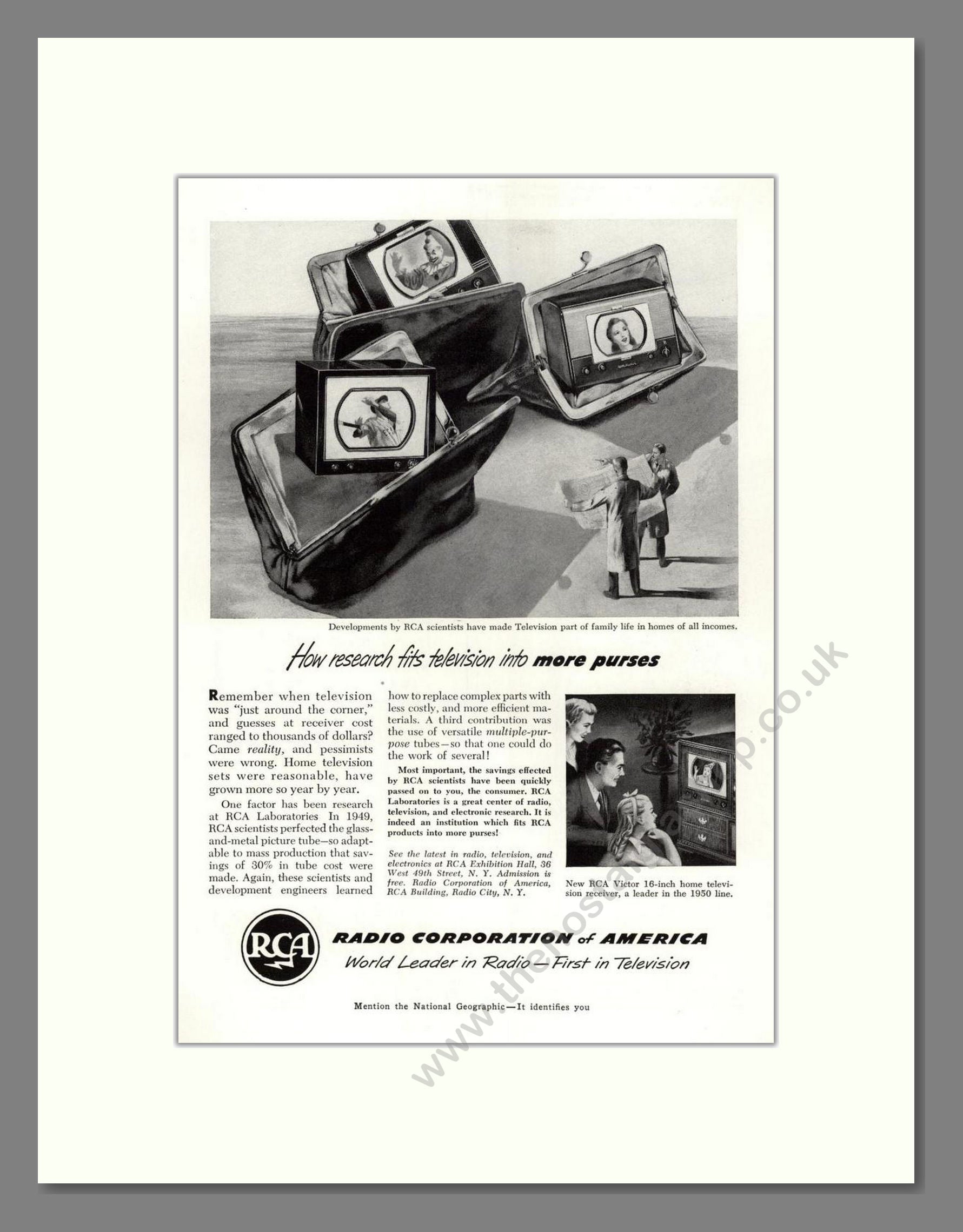 RCA - TV Research. Vintage Advert 1950 (ref AD68589)