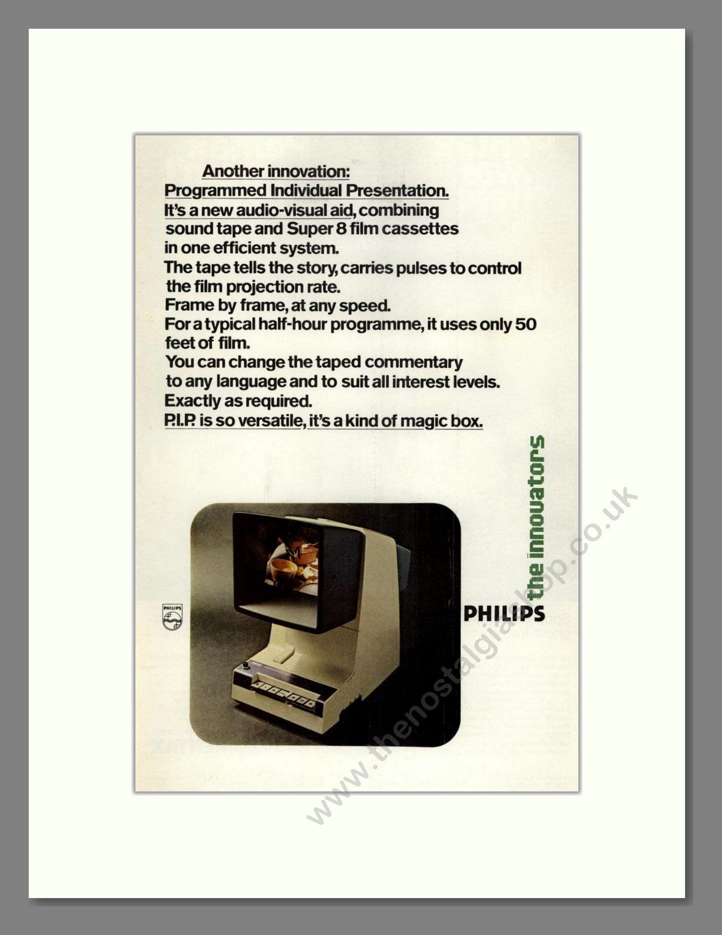 Philips - Programmed Individual Presentation. Vintage Advert 1972 (ref AD68592)