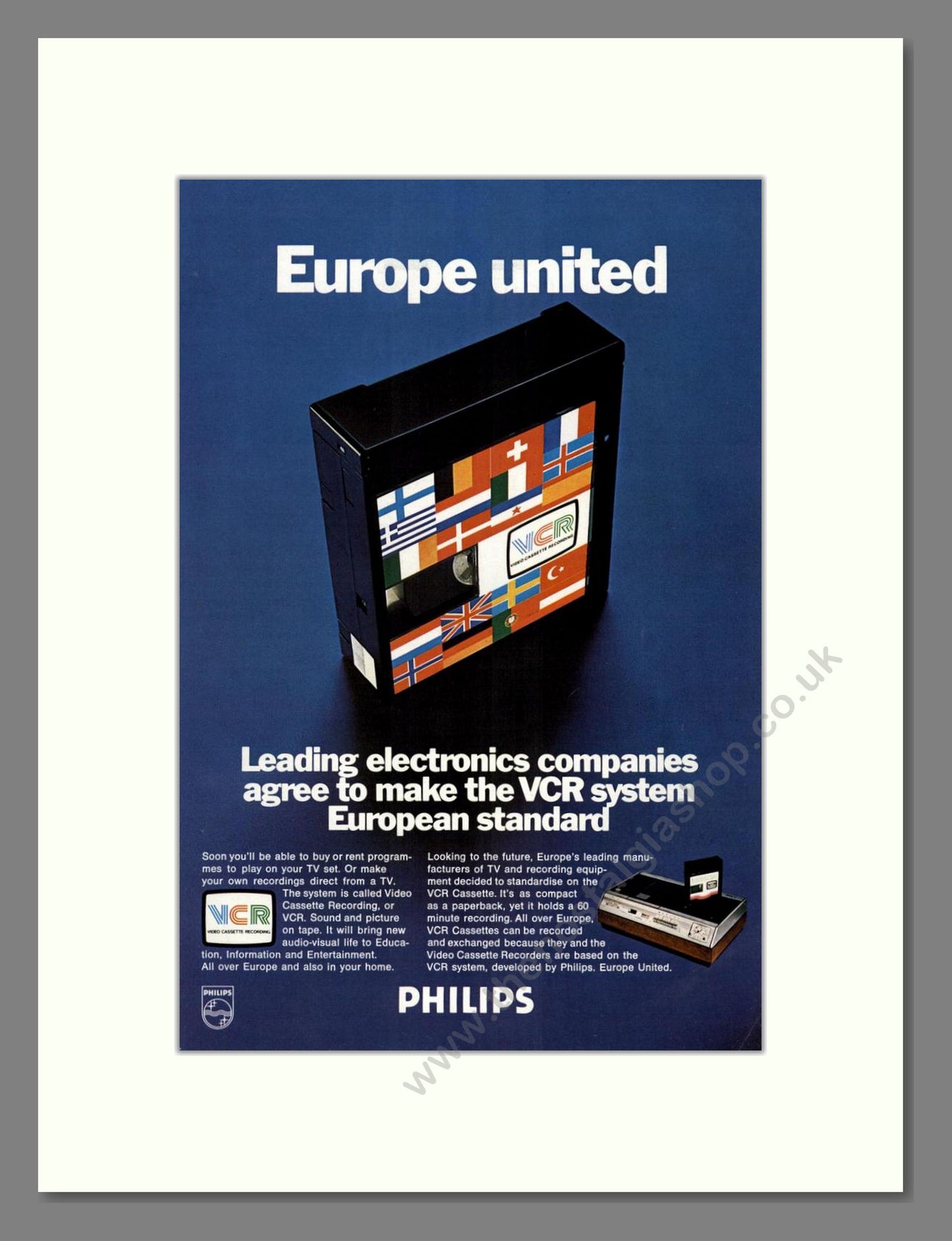 Philips - VCR System. Vintage Advert 1972 (ref AD68593)