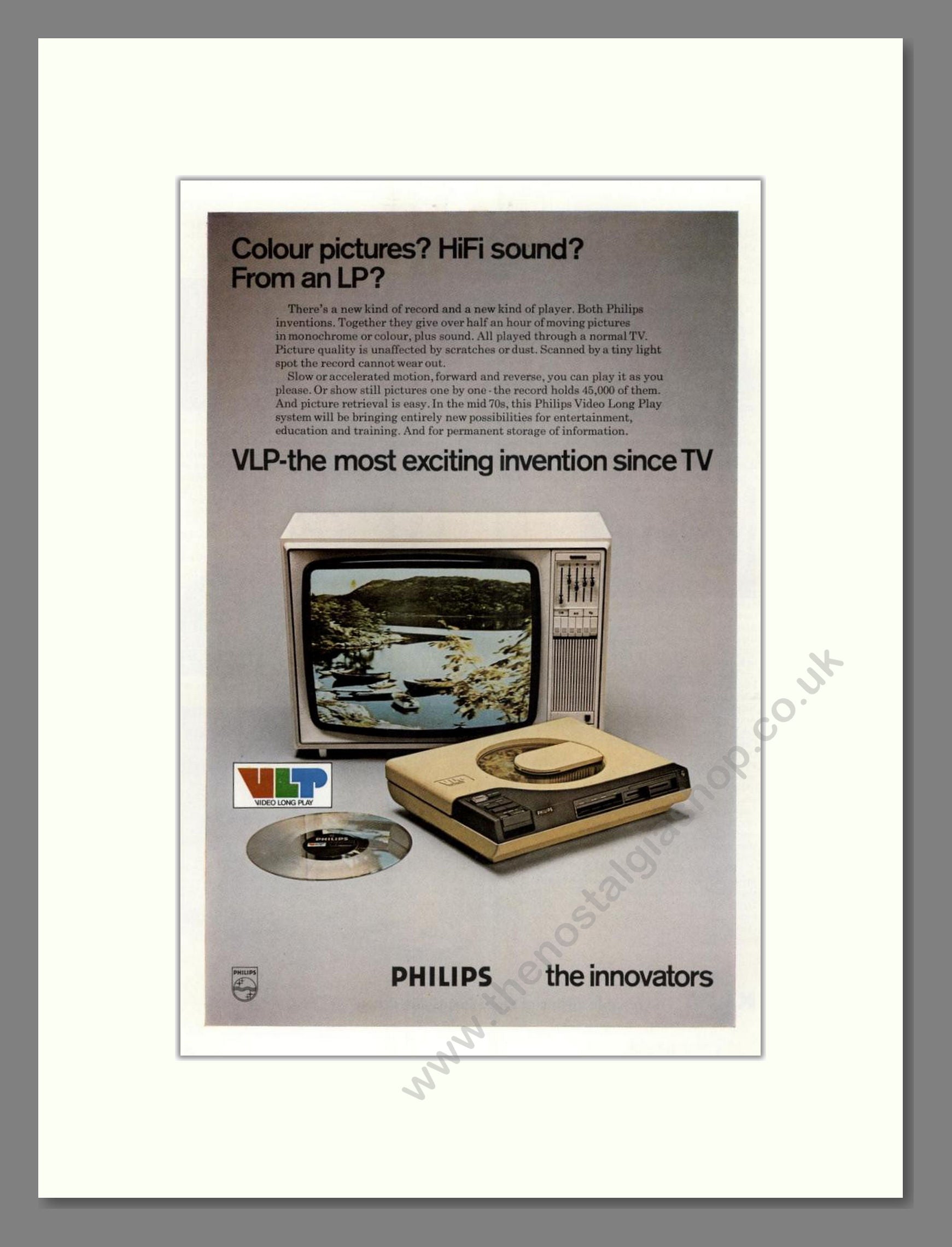 Philips - Video Long Play System. Vintage Advert 1973 (ref AD68595)