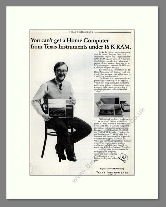 Texas Instruments - Home Computers. Vintage Advert 1982 (ref AD68598)