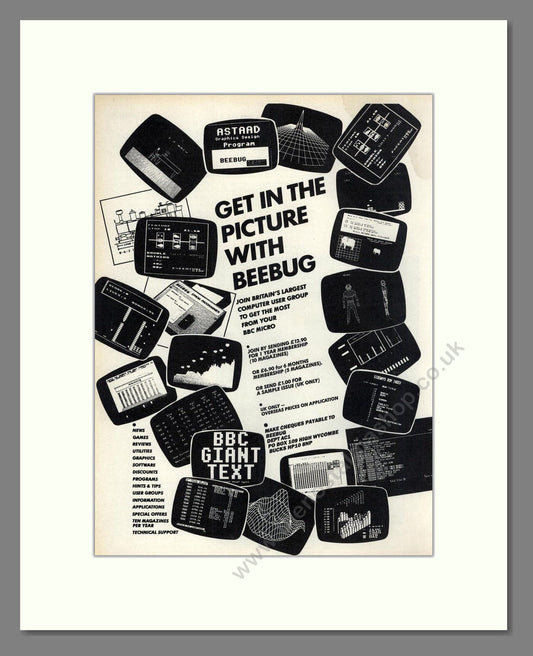 Beebug - Computer User Group. Vintage Advert 1986 (ref AD68600)