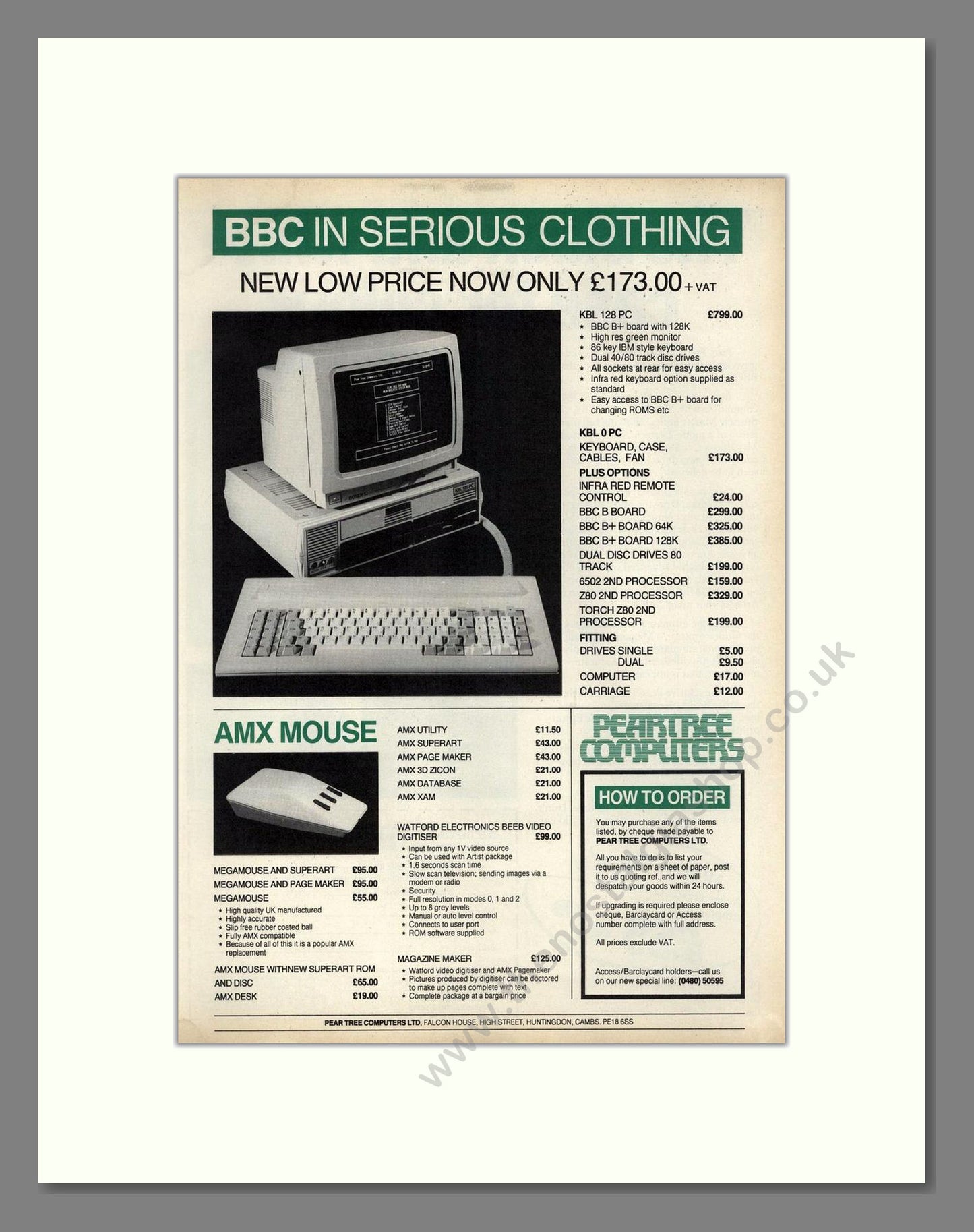 BBC Micro - At Peartree Computers. Vintage Advert 1986 (ref AD68601)