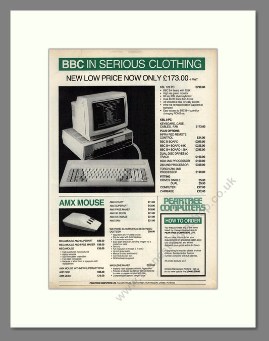 BBC Micro - At Peartree Computers. Vintage Advert 1986 (ref AD68601)