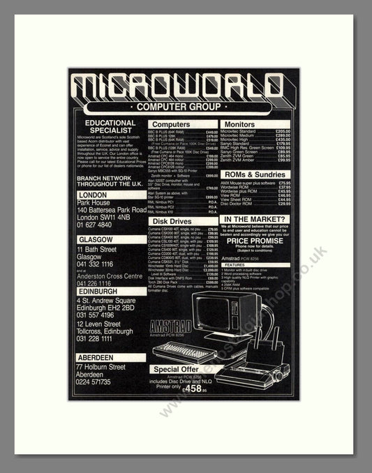 Microworld - Various Deals. Vintage Advert 1986 (ref AD68604)