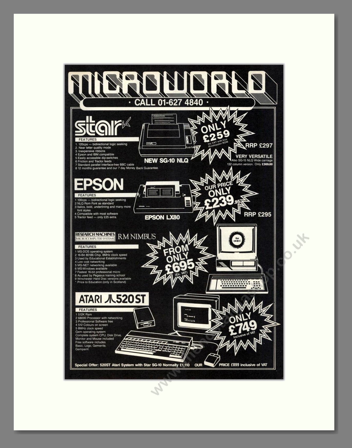 Microworld - Various Deals. Vintage Advert 1986 (ref AD68605)