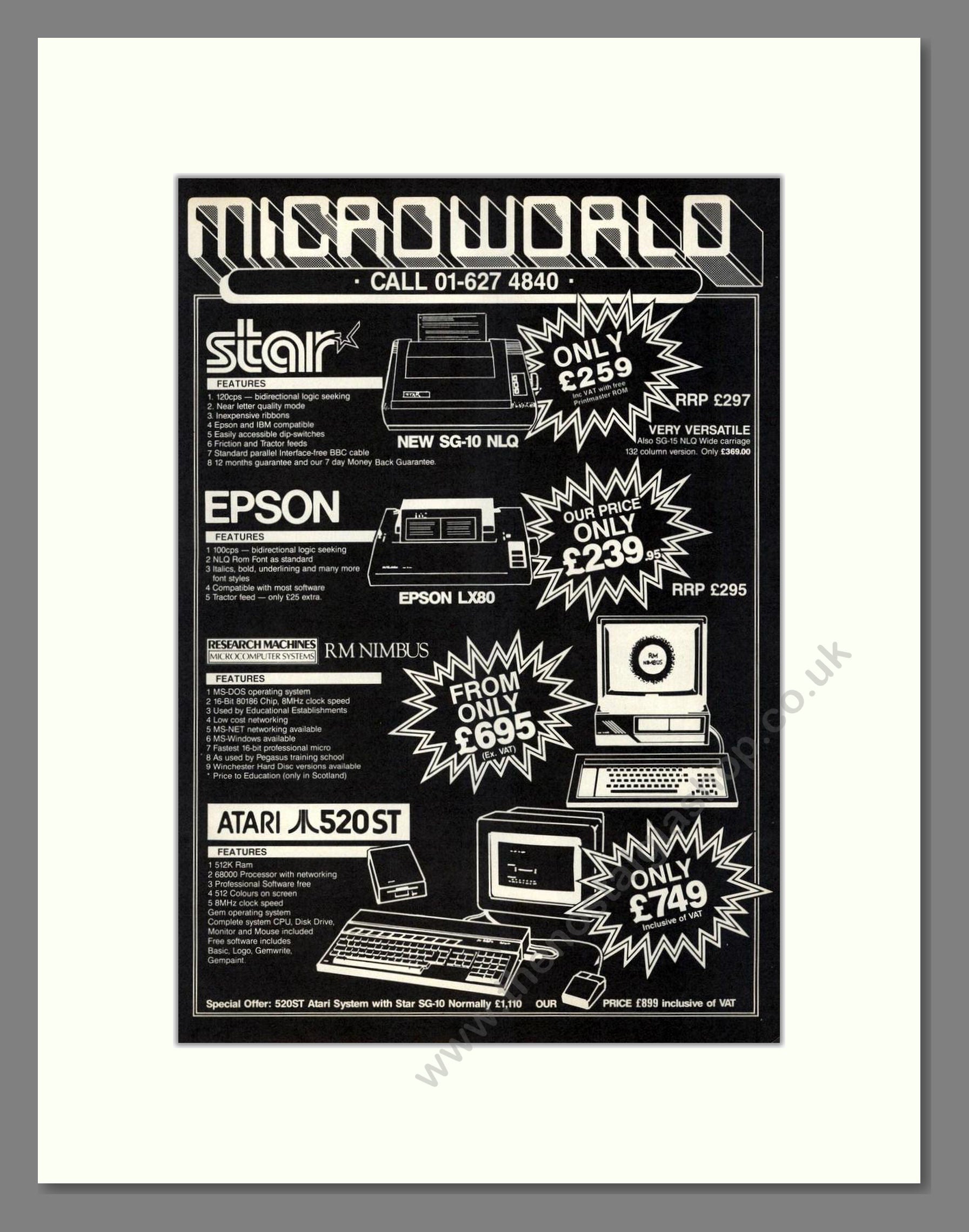 Microworld - Various Deals. Vintage Advert 1986 (ref AD68605)