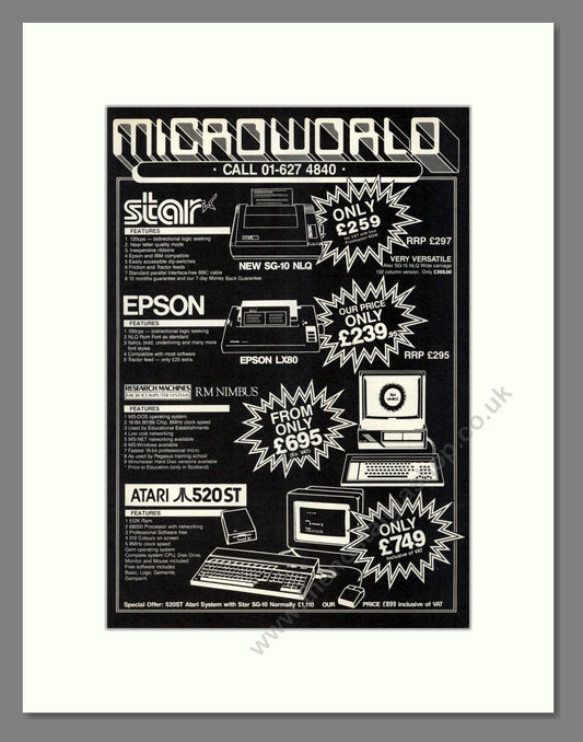 Microworld - Various Deals. Vintage Advert 1986 (ref AD68605)