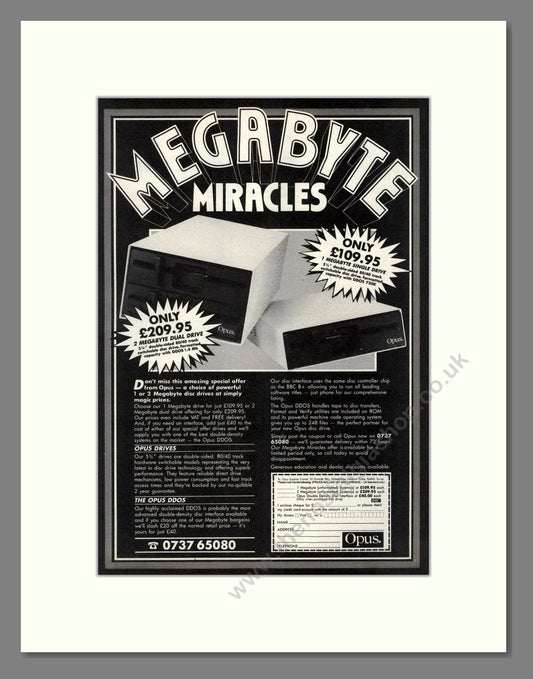 Opus - Megabyte Miracles. Vintage Advert 1987 (ref AD68608)