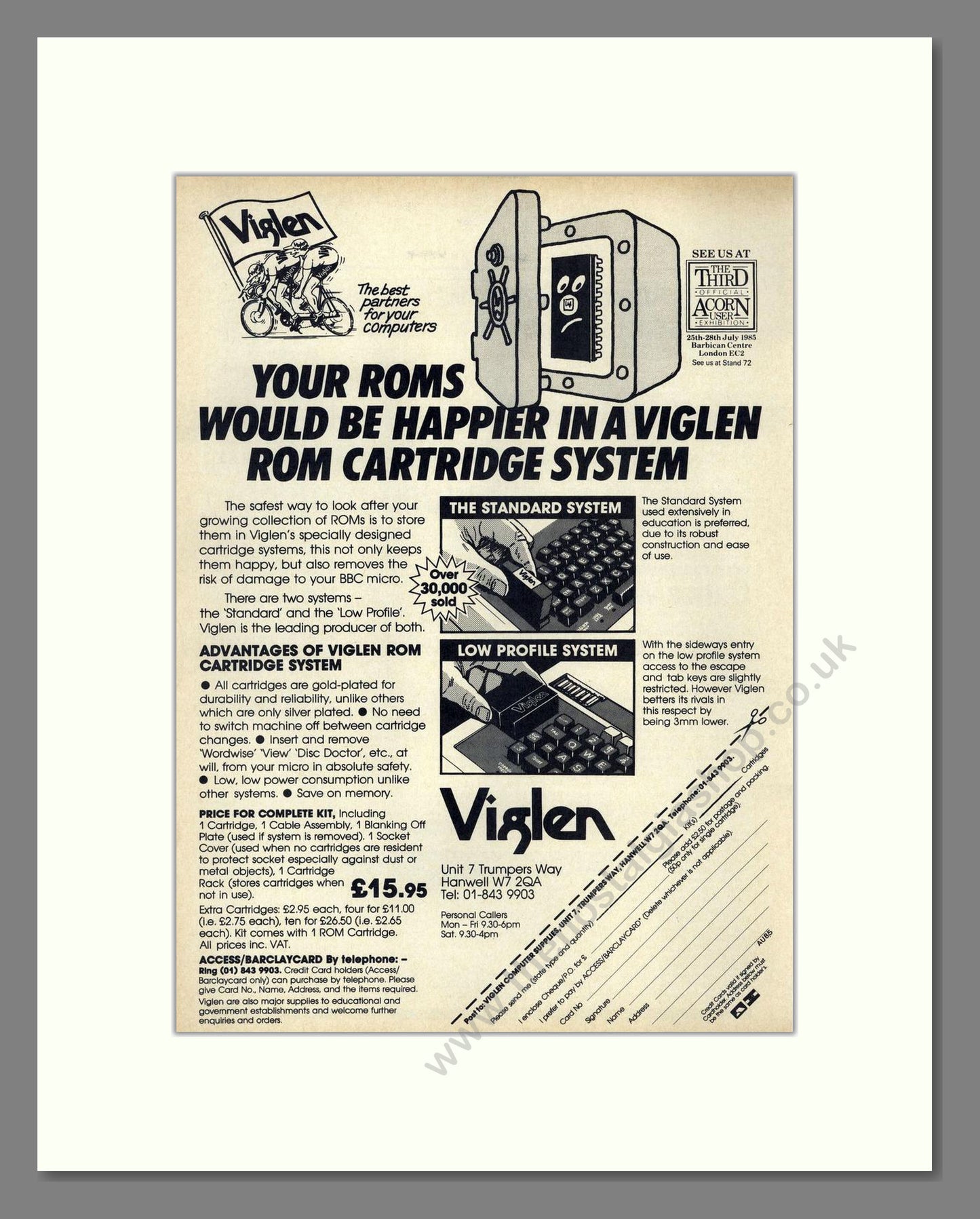 Viglen - ROM Cartridge System. Vintage Advert 1985 (ref AD68616)