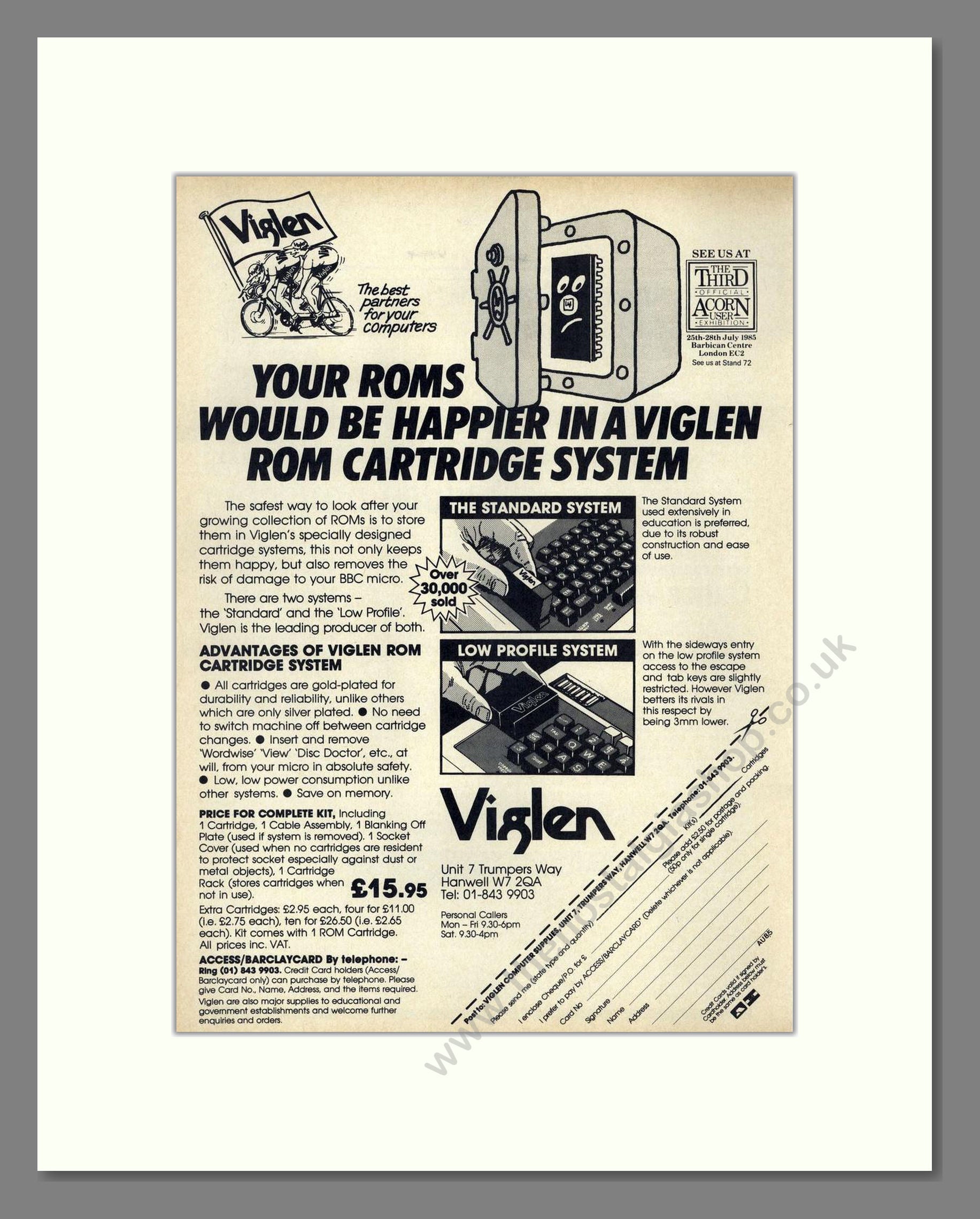 Viglen - ROM Cartridge System. Vintage Advert 1985 (ref AD68616)