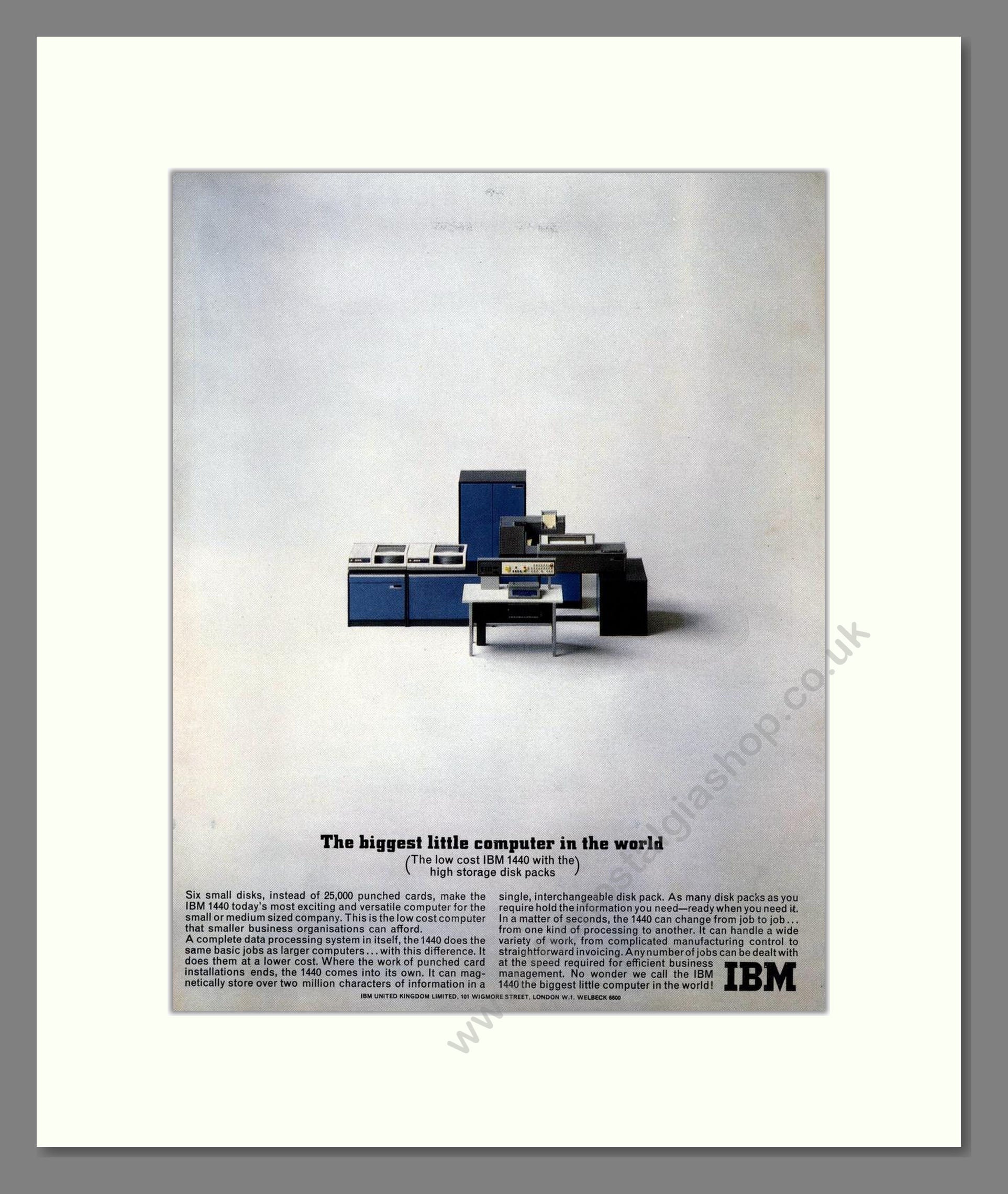 IBM - 1440. Vintage Advert 1963 (ref AD68625)