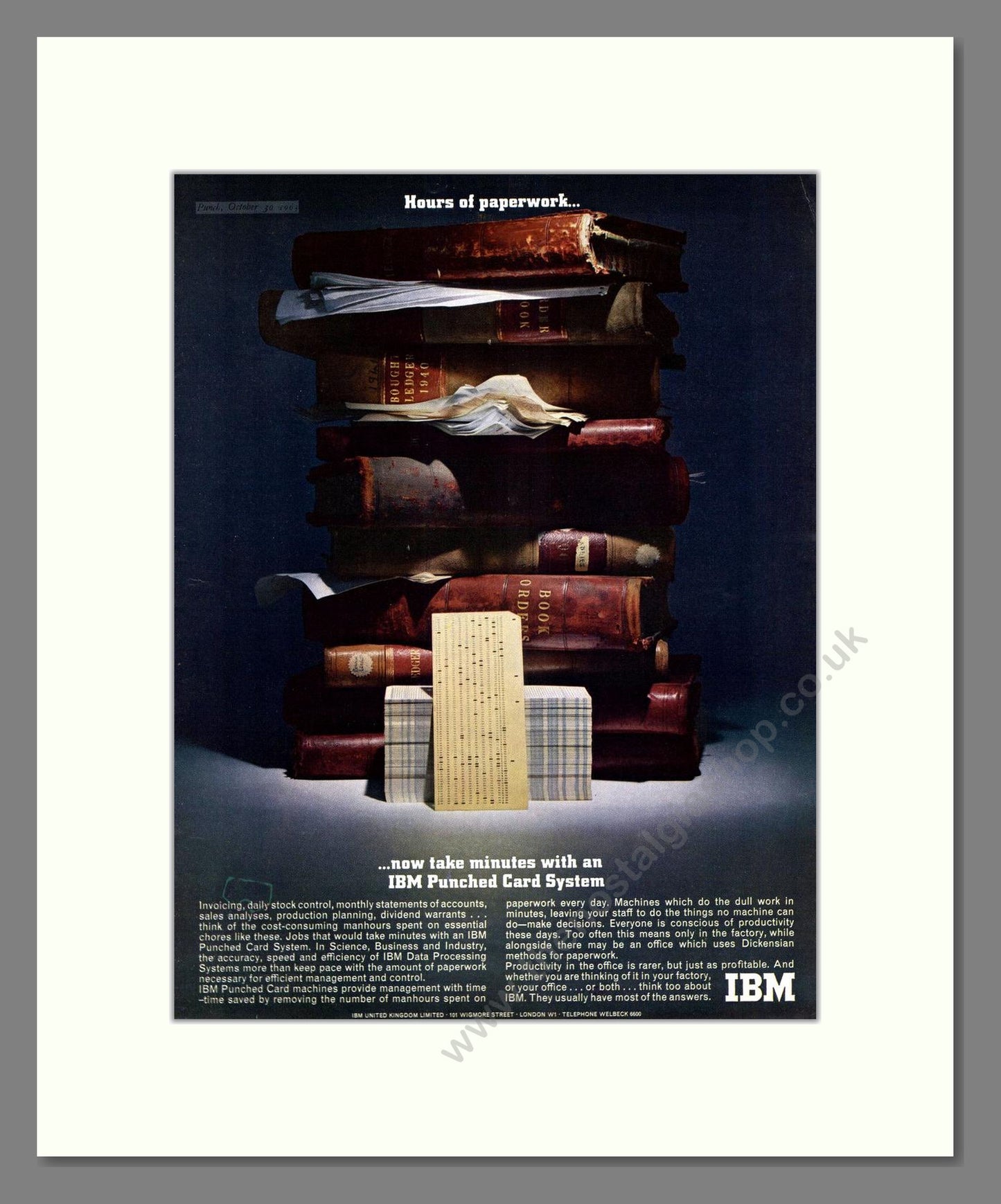 IBM - Punched Card System. Vintage Advert 1963 (ref AD68626)