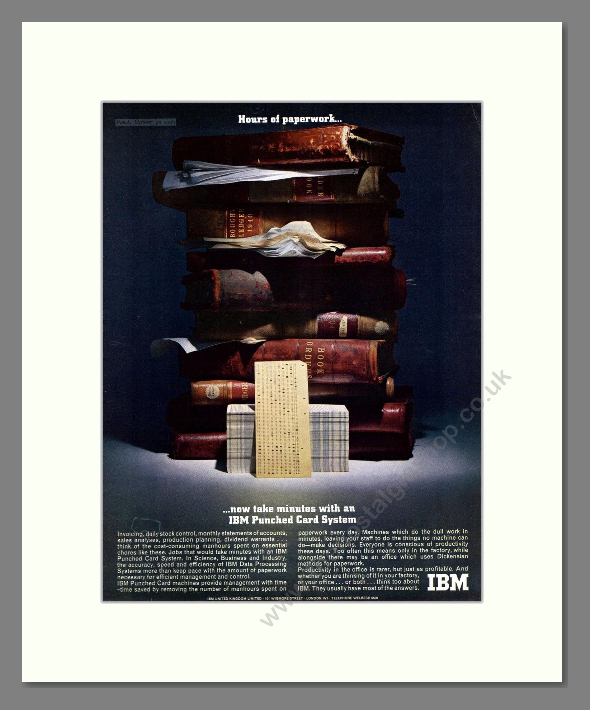IBM - Punched Card System. Vintage Advert 1963 (ref AD68626)