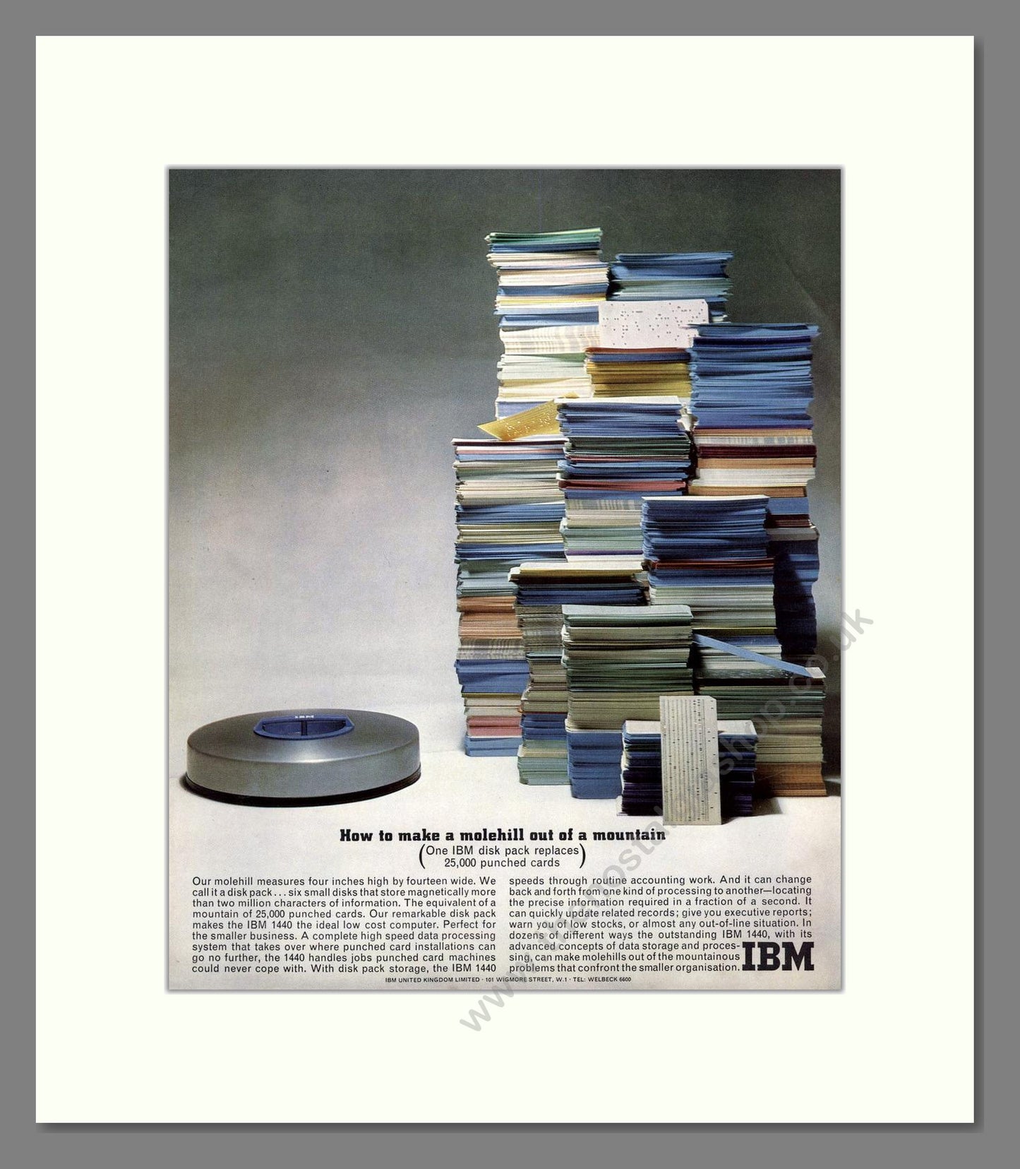 IBM - 1440 Disc Pack. Vintage Advert 1963 (ref AD68627)