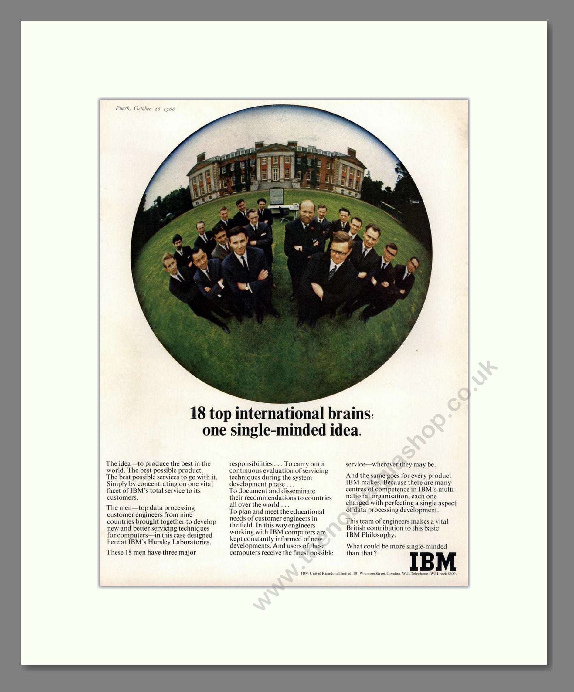 IBM - Servicing. Vintage Advert 1966 (ref AD68629)